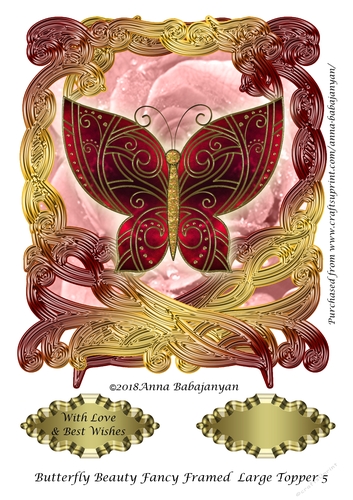 Butterfly Beauty Fancy Framed Large Topper 5