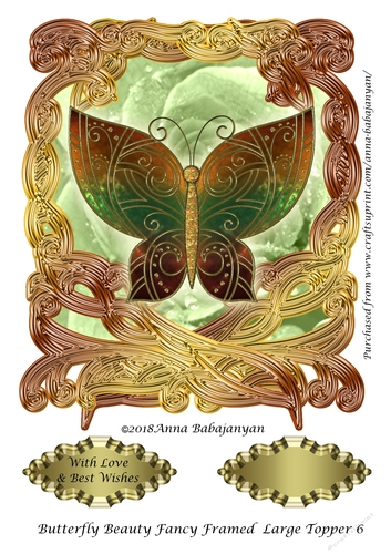 Butterfly Beauty Fancy Framed Large Topper 6