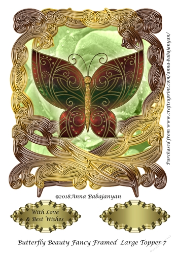Butterfly Beauty Fancy Framed Large Topper 7