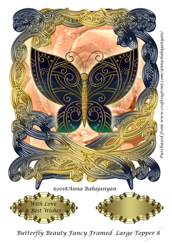 Butterfly Beauty Fancy Framed Large Topper 8