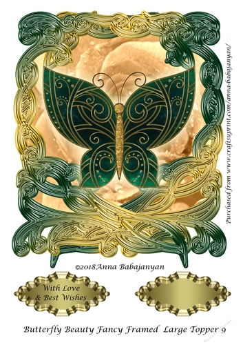 Butterfly Beauty Fancy Framed Large Topper 9