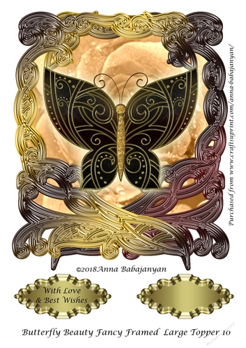 Butterfly Beauty Fancy Framed Large Topper 10