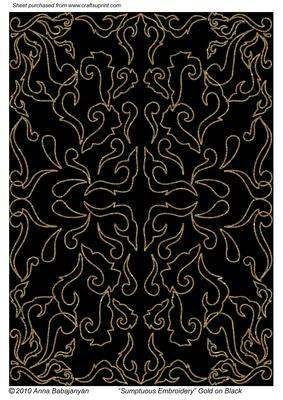Sumptuous Embroidery Gold on Black