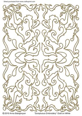Sumptuous Embroidery Gold on White