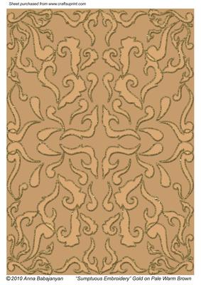 Sumptuous Embroidery Gold on Pale Warm Brown