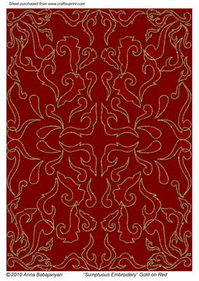 Sumptuous Embroidery Gold on Red