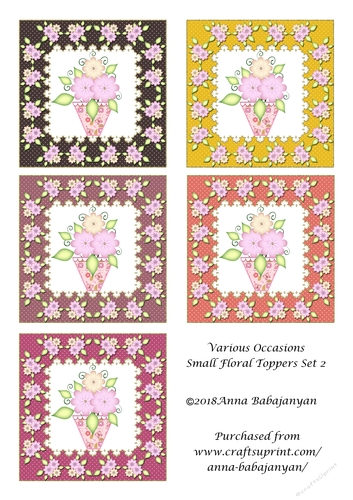 Various Occasions Small Floral Toppers Set 2