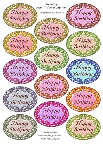Birthday Beautiful Oval Captions