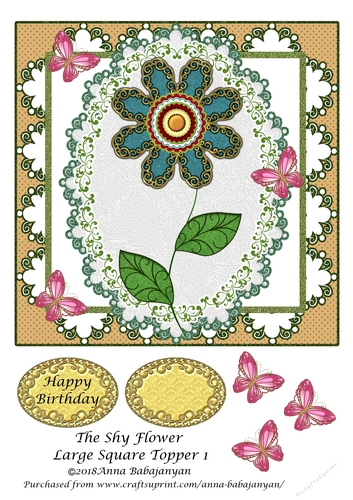 The Shy Flower Large Square Topper 1