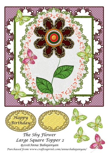 The Shy Flower Large Square Topper 2