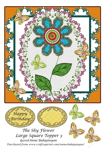 The Shy Flower Large Square Topper 3