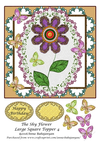 The Shy Flower Large Square Topper 4