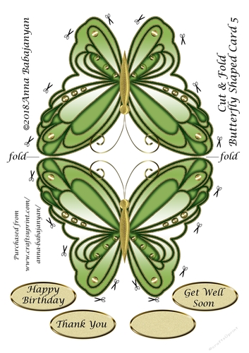 Cut & Fold Butterfly Shaped Card 5