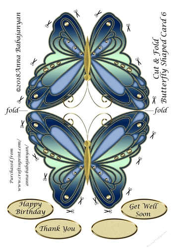 Cut & Fold Butterfly Shaped Card 6