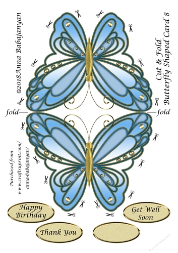 Cut & Fold Butterfly Shaped Card 8