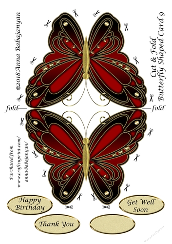 Cut & Fold Butterfly Shaped Card 9