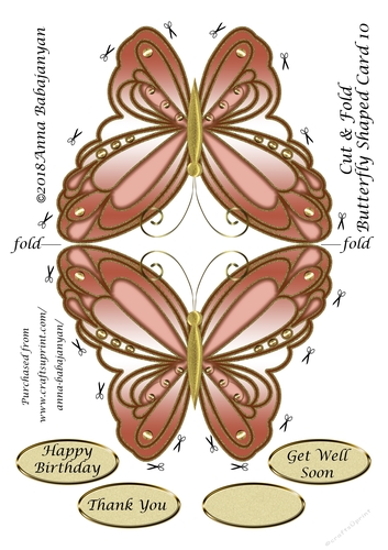 Cut & Fold Butterfly Shaped Card 10