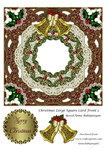 Christmas Large Square Card Front 3