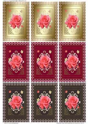 Beautiful Rose with Butterflies & Ornaments (atc Set 2)