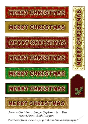  Merry Christmas Large Captions & a Tag