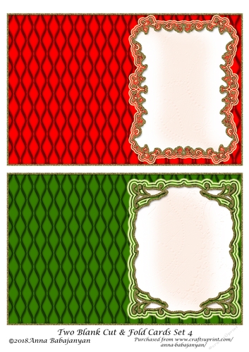 Two Blank Cut & Fold Cards Set 4