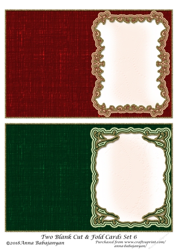 Two Blank Cut & Fold Cards Set 6