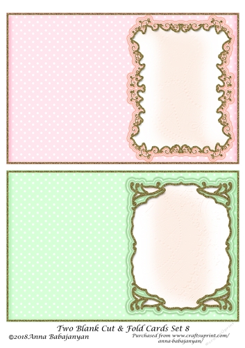 Two Blank Cut & Fold Cards Set 8