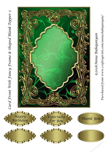 Card Front With Fancy Frame & Shaped Blank Topper 2