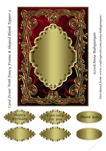 Card Front With Fancy Frame & Shaped Blank Topper 3