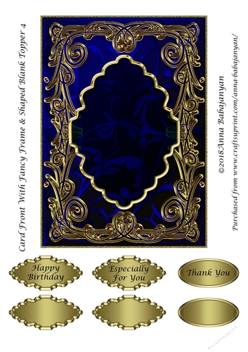 Card Front With Fancy Frame & Shaped Blank Topper 4