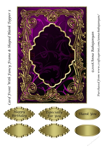 Card Front With Fancy Frame & Shaped Blank Topper 5