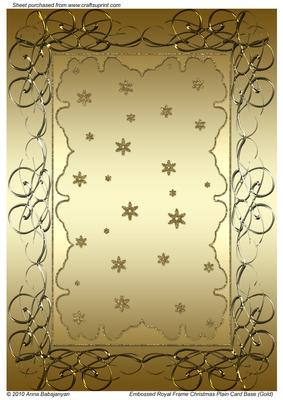 Embossed Royal Frame Christmas Plain Card Base (gold)