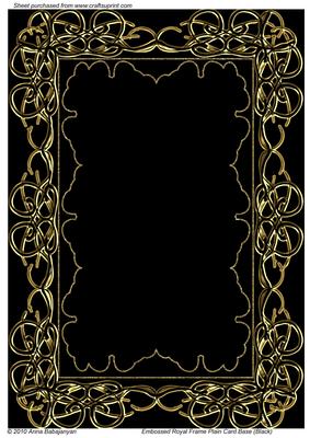 Embossed Royal Frame Plain Card Base (black)