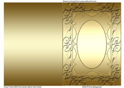 Royal Frame with Oval Center Blank Card (gold)