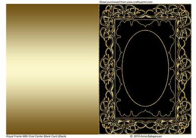 Royal Frame with Oval Center Blank Card (black)