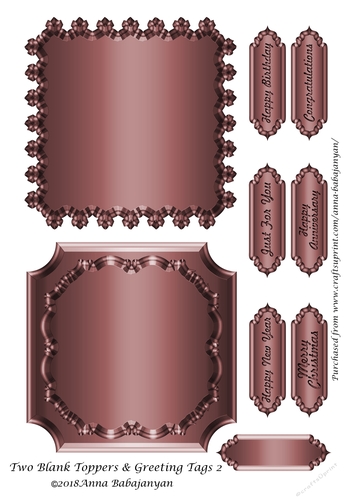 Two Blank Toppers & Greeting Tags 2