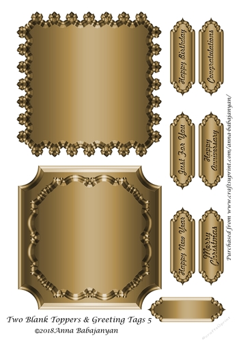 Two Blank Toppers & Greeting Tags 5
