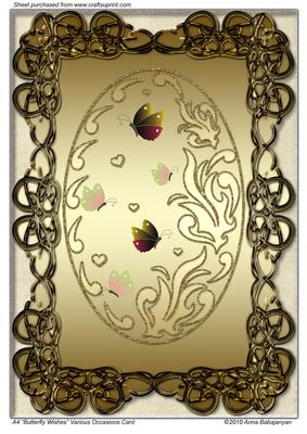 A4 "butterfly Wishes" Various Occasions Card
