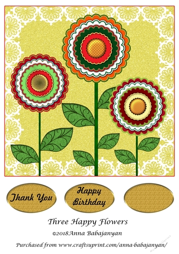Three Happy Flowers