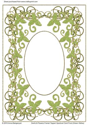Swirls & Flowers Frame/ Topper/ Aperture/card Front (gy)