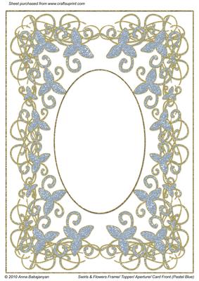 Swirls & Flowers Frame/ Topper/ Aperture/card Front (pb)