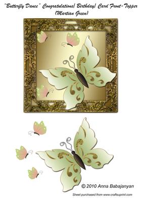 Butterfly Dance Congratulations Birthday Topper Front (mg)