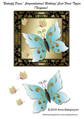 Butterfly Dance Congratulations Birthday Front Topper (t)