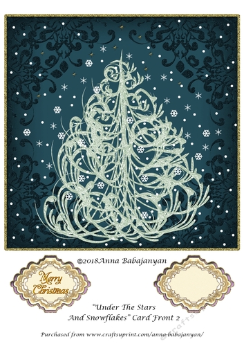 Under the Stars And Snowflakes Card Front 2