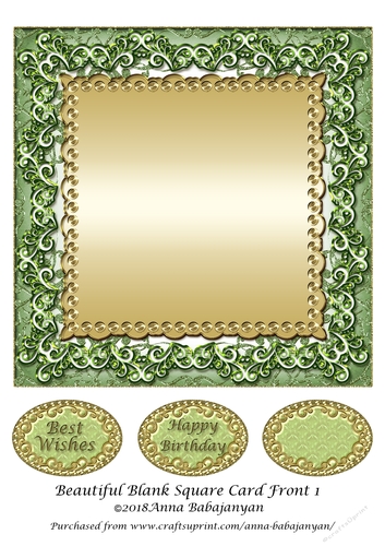Beautiful Blank Square Card Front 1