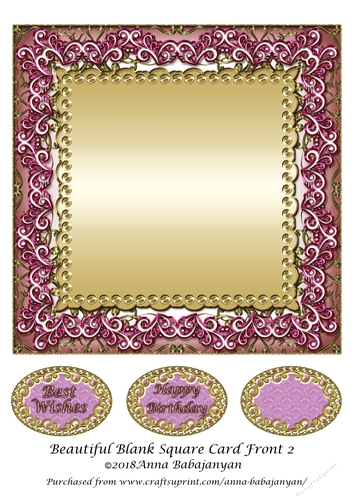Beautiful Blank Square Card Front 2