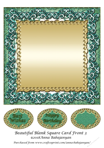 Beautiful Blank Square Card Front 3