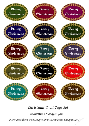 Christmas Oval Tags Set