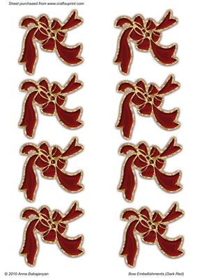 Bow Embellishments (dark Red)