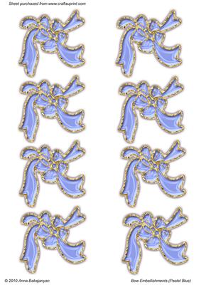 Bow Embellishments (pastel Blue)